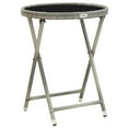 thumbnail image 1 of vidaXL Tea Table Gray 23.6" Poly Rattan and Tempered Glass, 1 of 5