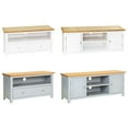 thumbnail image 1 of vidaXL Television Stand with 2 Shelves and 2 Drawers, Solid Oak White, 13.8'', 1 of 14