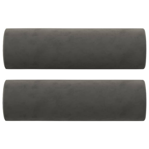 vidaXL 2 Pcs Round Velvet Bolster Pillows Decorative for Sofa Bed