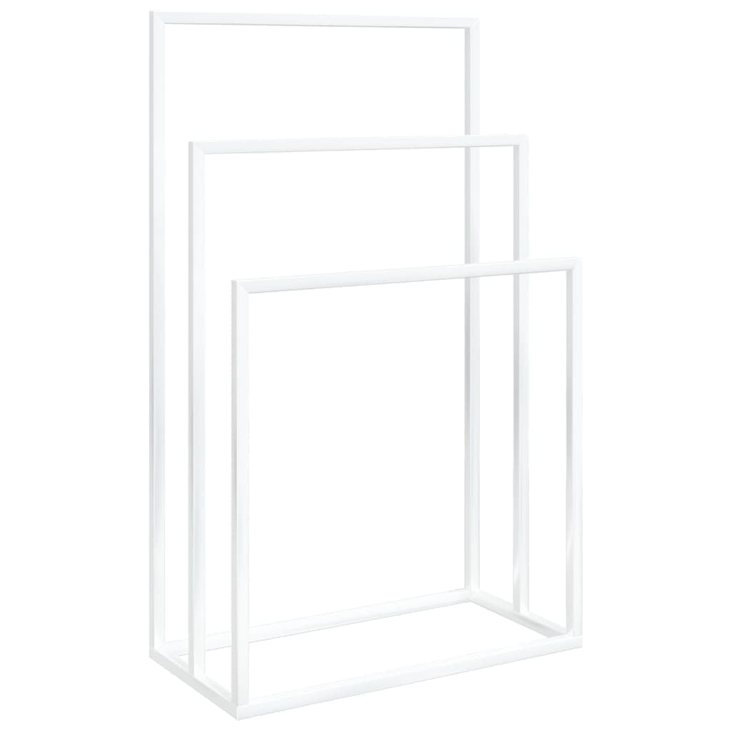 White Iron Freestanding 3-Tier Towel Rack