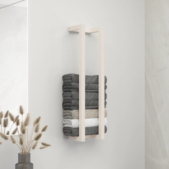 vidaXL Towel Rack White Solid Pine Wood 9.1 x 7.1 x 35.4 in Towel Rack