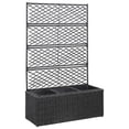thumbnail image 1 of vidaXL Trellis Raised Bed with 3 Pots Poly Rattan Box Black/Brown Multi Sizes, 1 of 49
