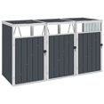 thumbnail image 1 of vidaXL Triple Garbage Bin Shed Anthracite Steel Dustbin Hider Box 112.6"/83.9", 1 of 11