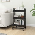 thumbnail image 1 of vidaXL 3-Tier Rolling Kitchen Storage Utility Cart Modern 1-Count, 1 of 7