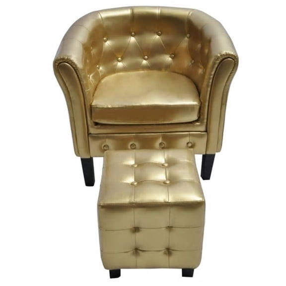 vidaXL Tub Chair with Footstool Faux Leather Lounge Arm Chair Multi Colors