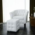 thumbnail image 1 of vidaXL Lounge Faux Leather Tub Chair Armchair with Footstool, Multi Colors, 1 of 27