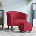 thumbnail image 1 of vidaXL Tub Chair with Footstool Wine Red Fabric, 1 of 7