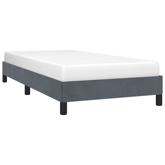 vidaXL Bed Frame Dark Gray Velvet, Plywood, Engineered Wood Twin XL