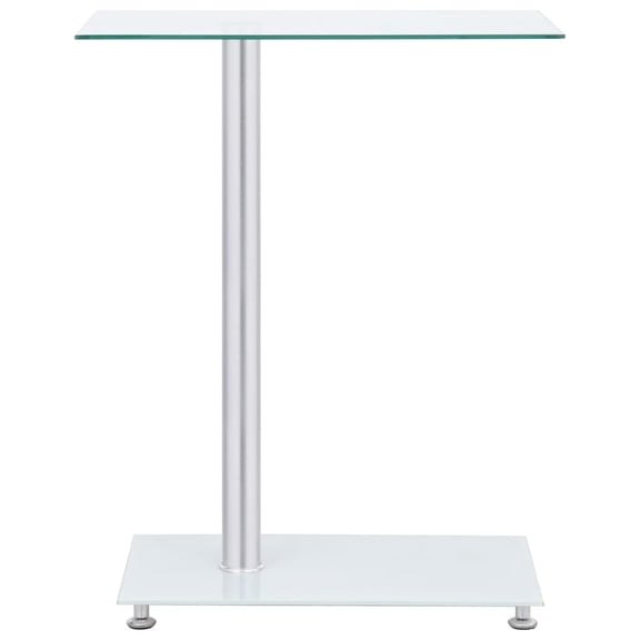 vidaXL Modern Tempered Glass U-Shaped End Table, Transparent