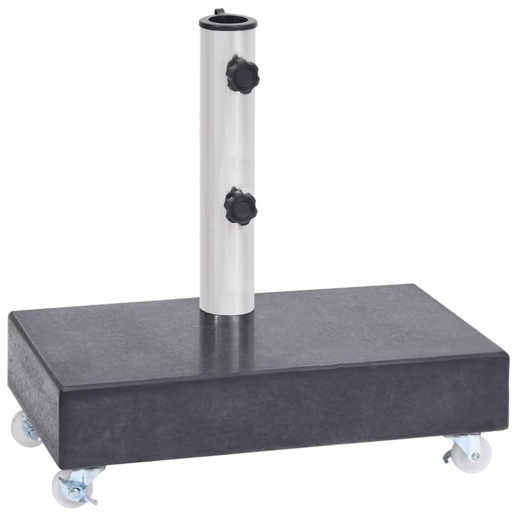 vidaXL Umbrella Base Black Granite, Stainless Steel Heavy Weight Endurance 17.7"x9.8"x3.1"