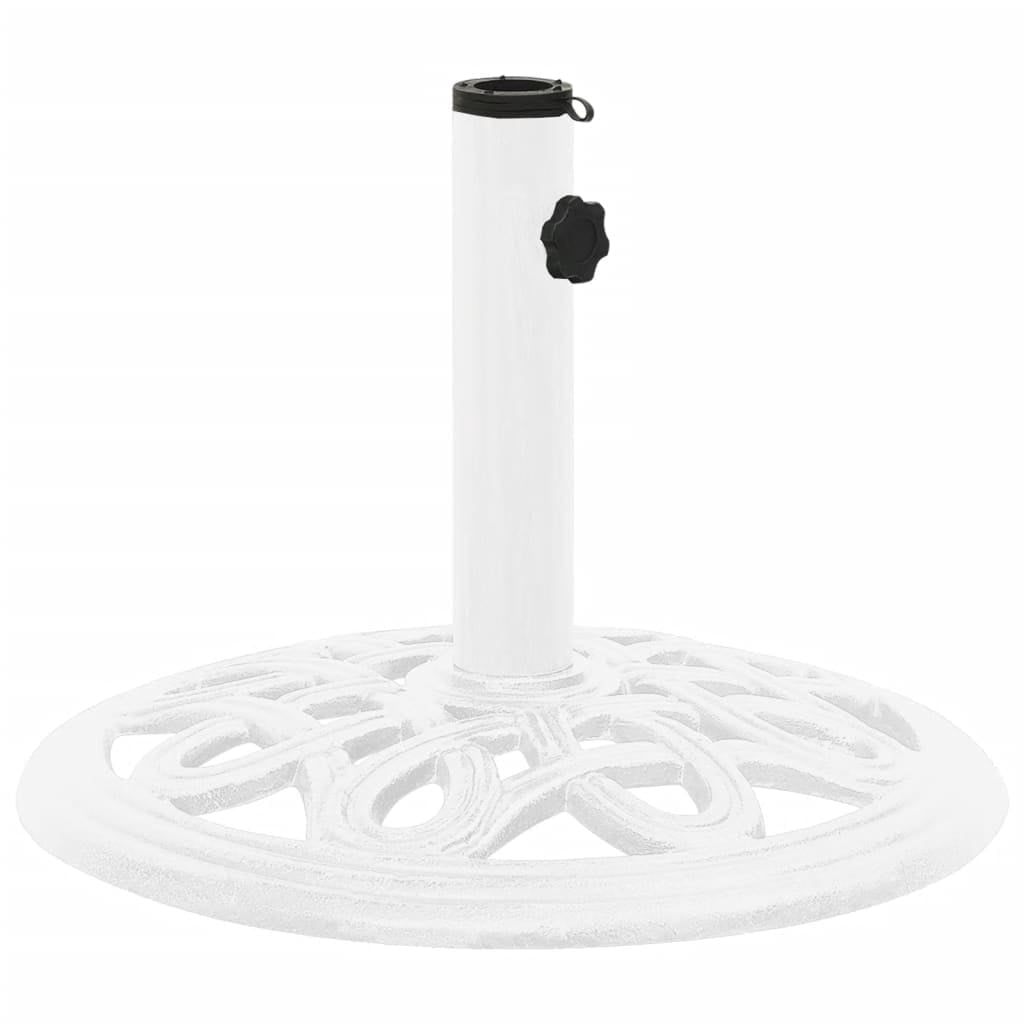 vidaXL White Round Cast Iron Patio Umbrella Bases, Adjustable Height