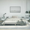 thumbnail image 1 of vidaXL Upholstered Bed Frame with Slats, No Boxspring Needed, Light Gray Fabric King Bed, 1 of 10