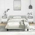 thumbnail image 1 of vidaXL Velvet Platform Bed Frame, No Box Spring Needed/No Mattress, Light Gray Twin Bed, 1 of 9