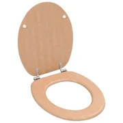 vidaXL WC Toilet Seat with Lid MDF Bamboo Design - vidaXL WC Toilet Seat with Lid MDF Bamboo Design