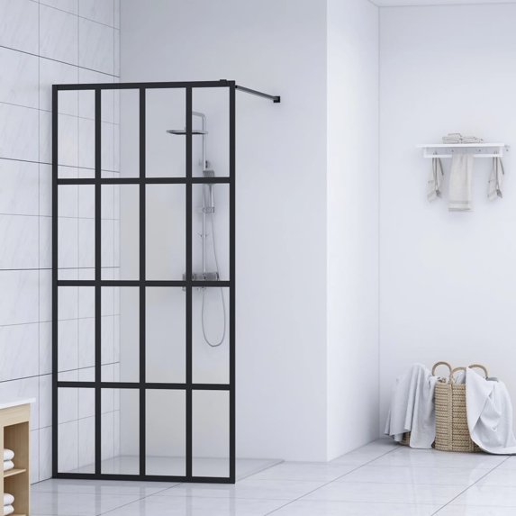 vidaXL Walk-in Shower Enclosure Bathroom Wall Panel Screen Tempered Glass