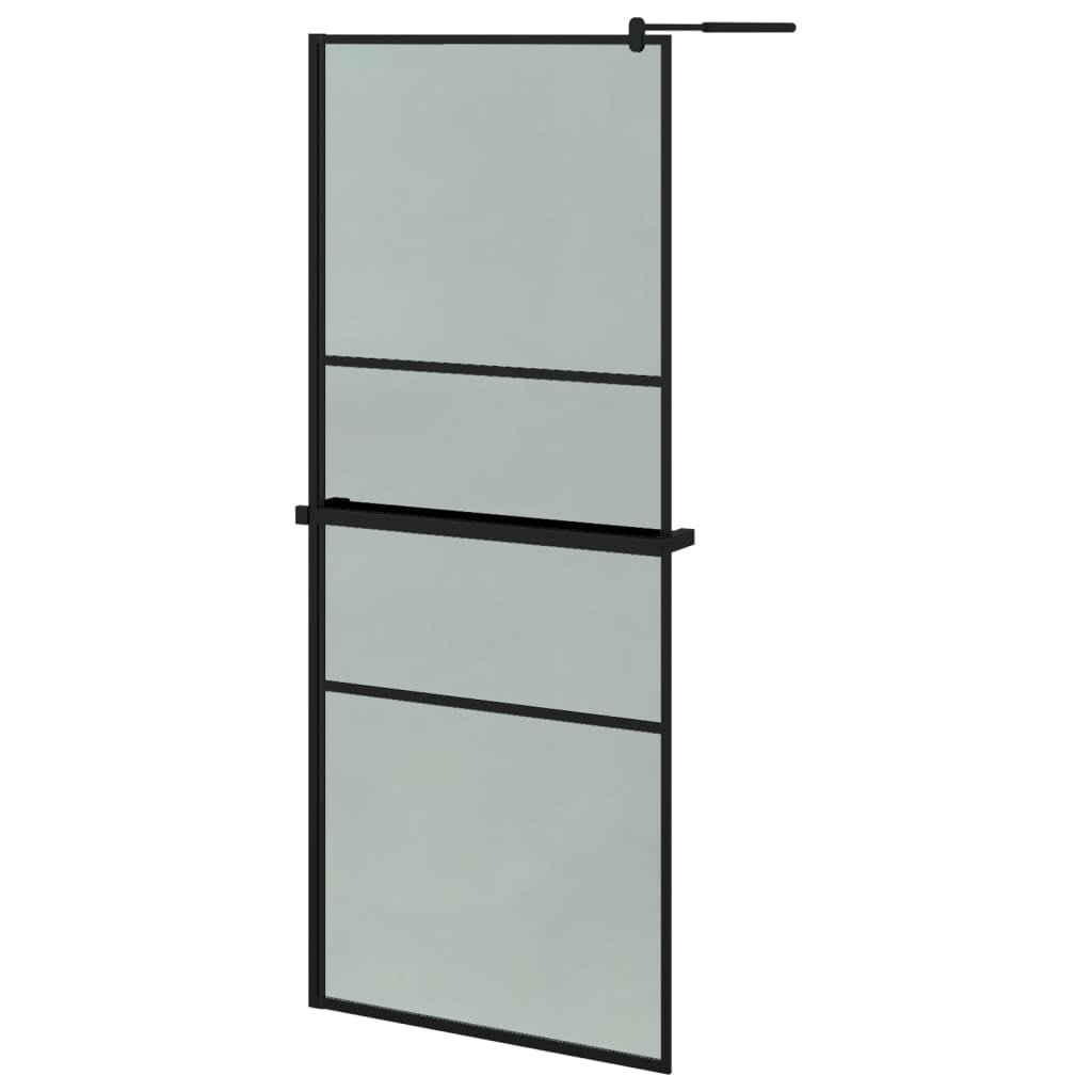 Walk In Shower Inlay Shelf vidaXL Walk-in Shower Wall with Shelf Black 31.5