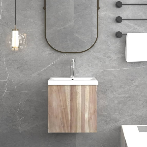 vidaXL Wall Cabinet Bathroom Storage Vanity Mirror Cabinet Solid Wood Teak