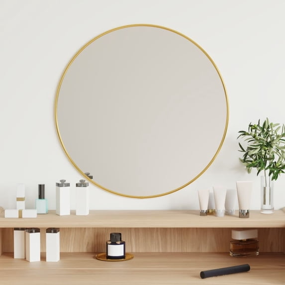vidaXL Wall Mirror Decorative Wall Mounted Hanging Vanity Make up Mirror Round