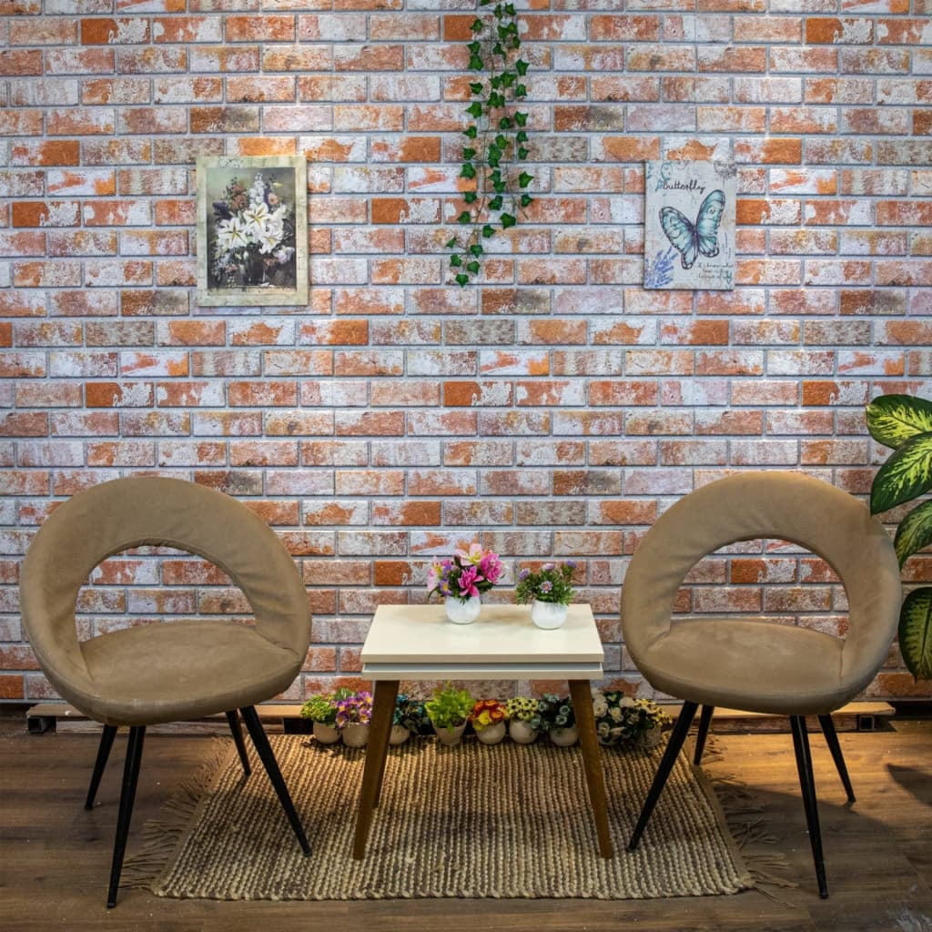 Orange 3D Textured Brick Design EPS Wall Panels