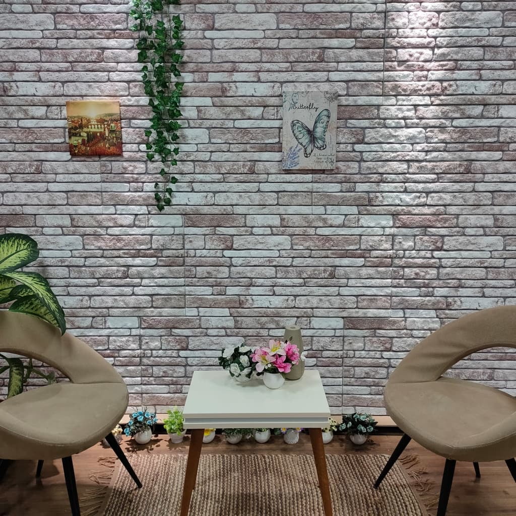Dark Gray 3D Textured Brick Design Wall Panels