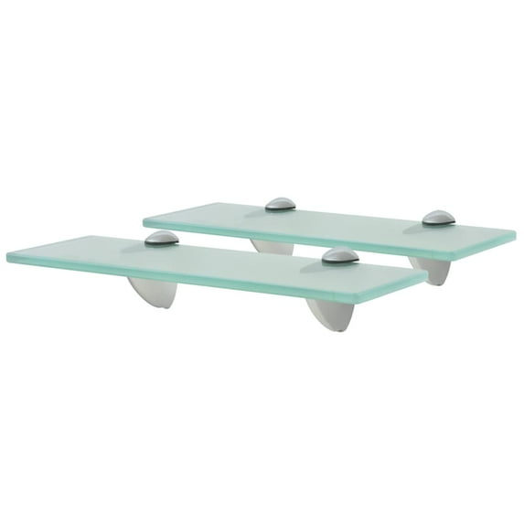 vidaXL Wall Shelf Floating Display Shelf with Clip Brackets Tempered Glass