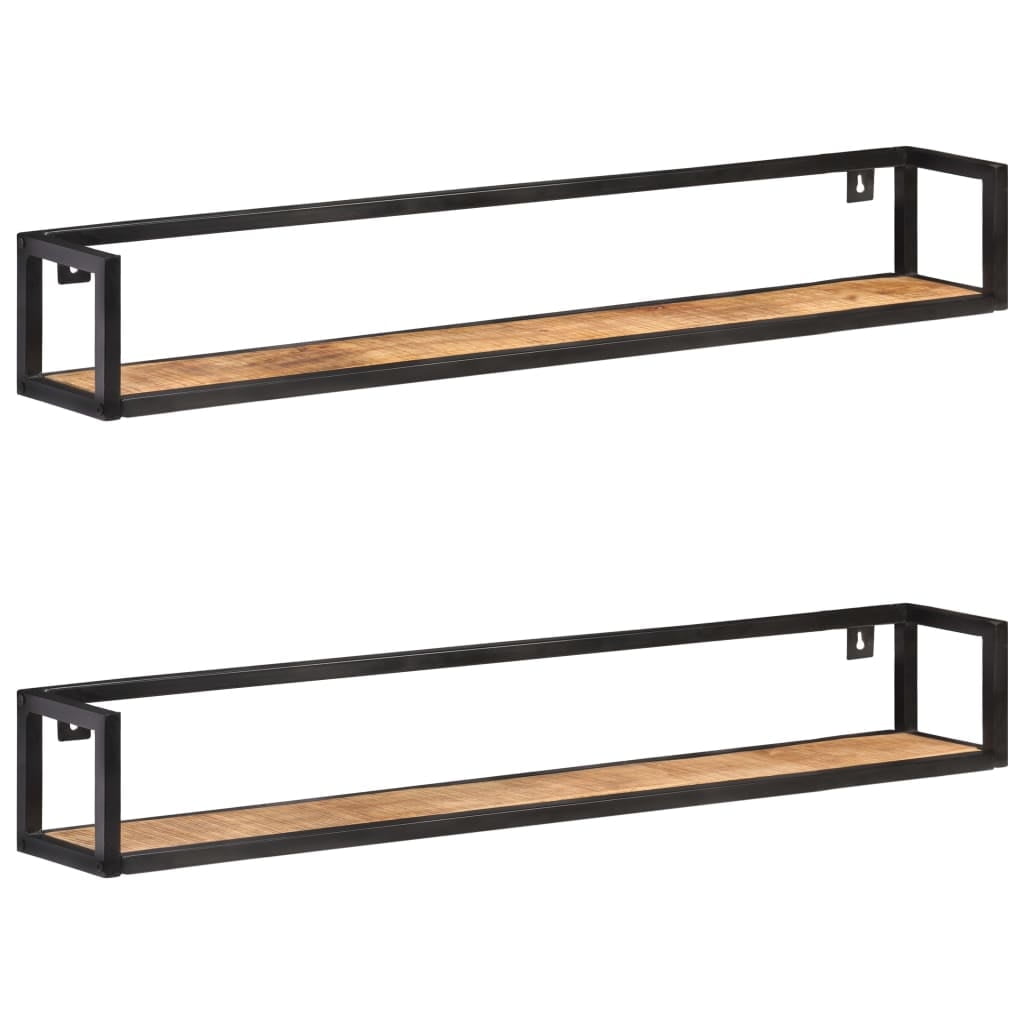 vidaXL Wall Shelves 2 pcs 47.2" Rough Mango Wood