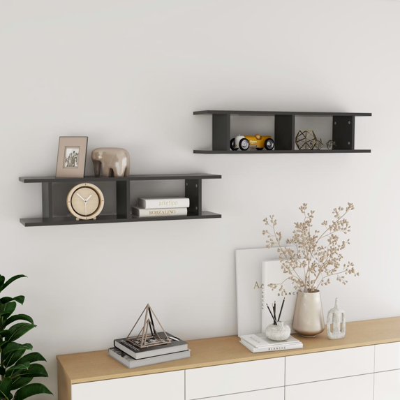 vidaXL Wall Shelves 2 pcs Floating Wall Shelf for Living Room Engineered Wood