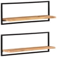thumbnail image 1 of vidaXL Wall Shelves Floating Shelves Display Shelves 2 Pcs Solid Acacia Wood, 1 of 10