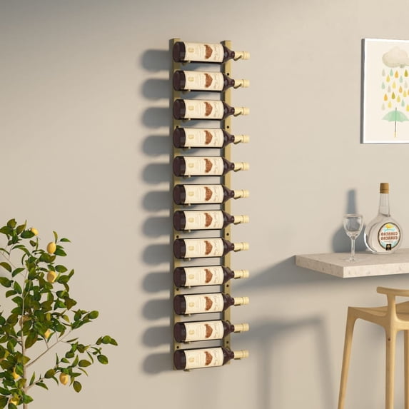vidaXL Modern Wall Hanging Storage Organizer 24-Bottle Wine Rack with Mounting Materials