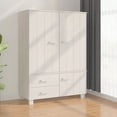 thumbnail image 1 of vidaXL Wardrobe White Solid Pine Wood, MDF Medium Wardrobe Rectangular, 1 of 9