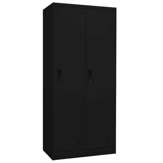vidaXL Wardrobe Black Steel 31.5x19.7x70.9 in Wardrobe Rectangular