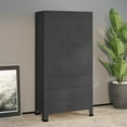 thumbnail image 1 of vidaXL Anthracite Metal Modern Wardrobe 35.4x19.7x70.9 in for Adult Bedroom, 1 of 10