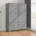 thumbnail image 1 of vidaXL Armoire HAMAR Modern Dark Gray Solid Pinewood MDF 1-Pack, 1 of 9