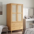 thumbnail image 1 of vidaXL Wardrobe Storage Cabinet Cupboard SENJA Rattan Look Solid Wood Pine, 1 of 11