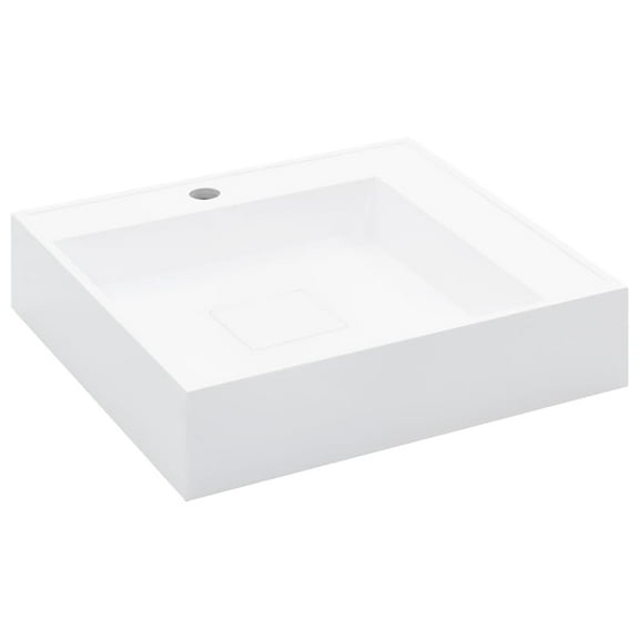 vidaXL Wash Basin Mineral Cast/Marble Cast White Washroom Sink Multi Sizes
