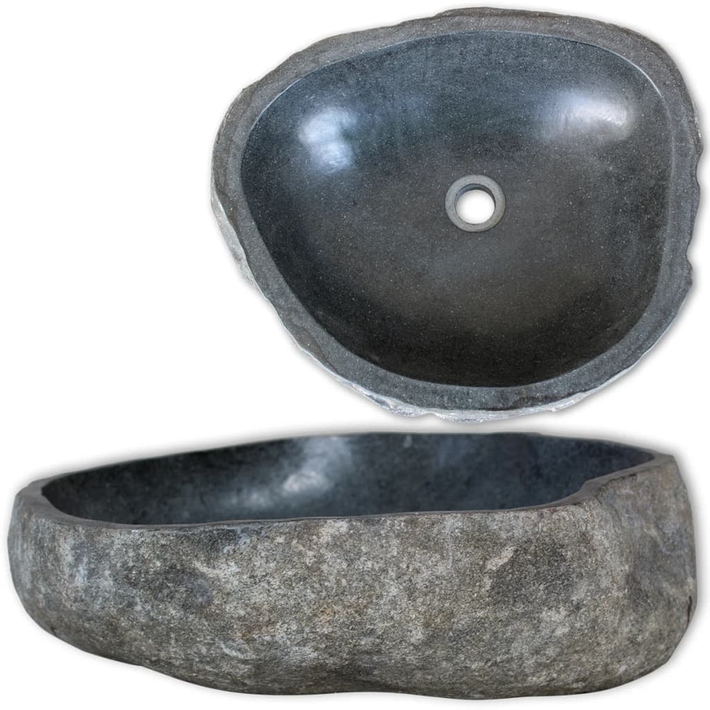 Natural River Stone Oval Bathroom Vanity Sink