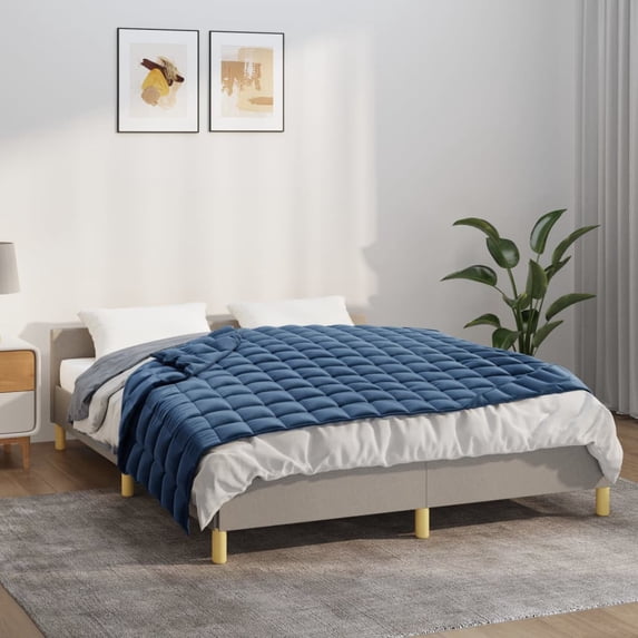 vidaXL Weighted Blanket Blue 53.9"x78.7" 13.2 lb Fabric