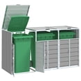 thumbnail image 1 of vidaXL Wheelie Bin Storage for Triple Bins Gray 85"x31.9"x45.3" Steel, 1 of 4