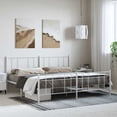 thumbnail image 1 of vidaXL White King Metal Bed Frame with Headboard & Slats, No Mattress, Easy Assembly, 1 of 9