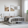 thumbnail image 1 of vidaXL White Queen Metal Bed Frame with Headboard & Slats, No Mattress, Easy Assembly, 1 of 9