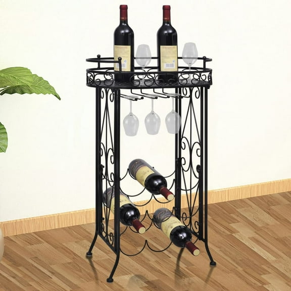 vidaXL Wine Rack Wine Bottle Holder Pantry Floor Wine Cabinet Organizer Metal