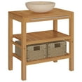 thumbnail image 1 of vidaXL Wood Teak Vanity Cabinet Black/Cream 29.1"x17.7"x29.5"/52"x17.7"x29.5", 1 of 13
