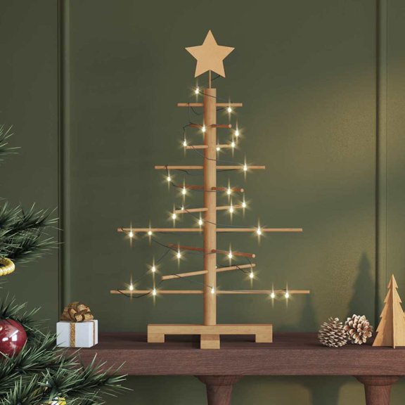 vidaXL Wooden Christmas Tree Brown 29.53 in Bamboo