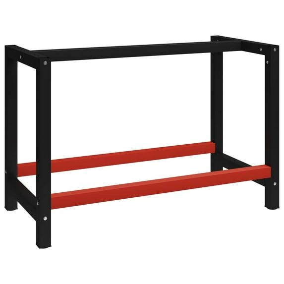 vidaXL Work Bench Frame Metal 47.2"x22.4"x31.1" Black and Red