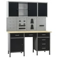 thumbnail image 1 of vidaXL Workbench with Four Wall Panels and Two Cabinets, 1 of 8
