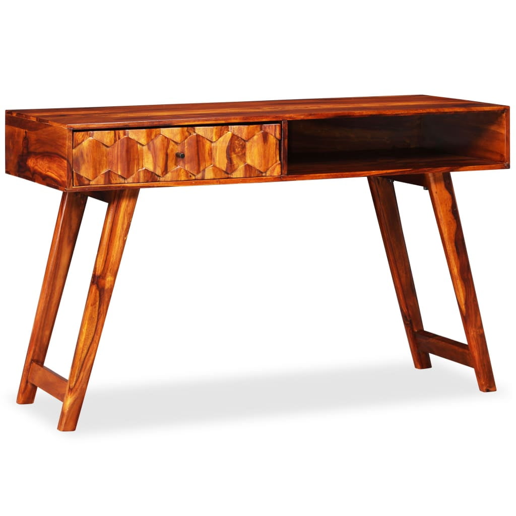 Mid-Century Modern Sheesham Wood Writing Desk with Drawer