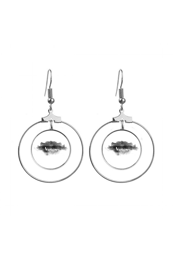 vienna austria landmark ink city earrings dangle hoop jewelry drop circle