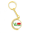 thumbnail image 1 of vietnam national flag red green pattern metal connector key chain  accessory en keyholder, 1 of 3