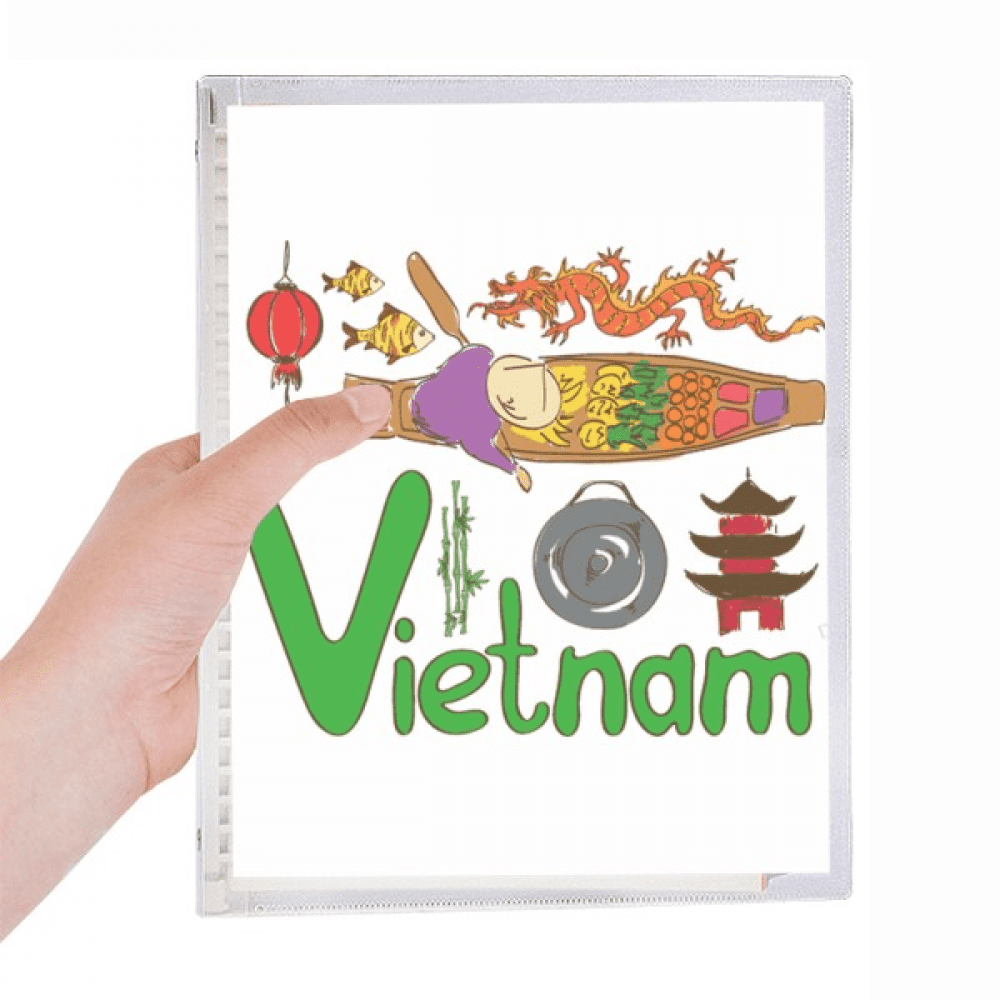 vietnam national symbol landmark pattern notebook loose diary refillable journal statiry