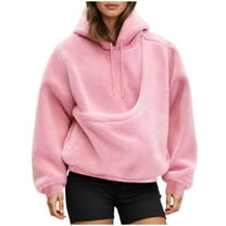 vigerakr Cat Dog Pouch Hoodie for Women Fleece Pet Carrier Kangaroo Pouch Sweatshirts with Large Pocket Pullover Warm Hoodies (Pink, L)